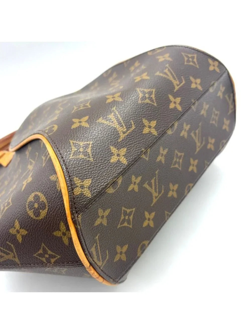 Louis Vuitton Ellipse MM Monogram Leather Brown Handbag Gold